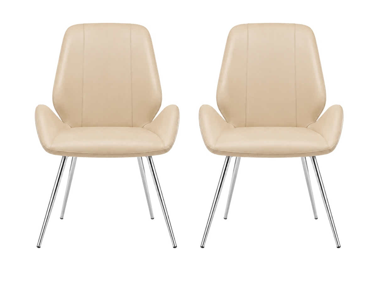 Dining Chair PU Beige - Set of 2
