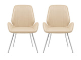 Dining Chair PU Beige - Set of 2