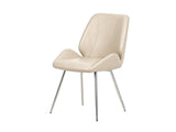 Dining Chair PU Beige - Set of 2
