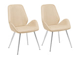 Dining Chair PU Beige - Set of 2