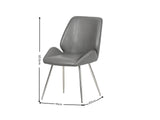 Dining Chair PU Grey - Set of 2