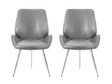 Dining Chair PU Grey - Set of 2