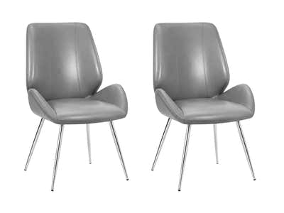 Dining Chair PU Grey - Set of 2