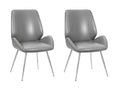 Dining Chair PU Grey - Set of 2
