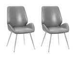 Dining Chair PU Grey - Set of 2