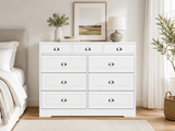 9-Drawer Dresser - White