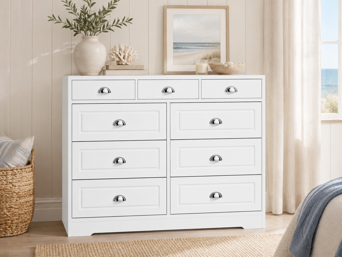 9-Drawer Dresser - White
