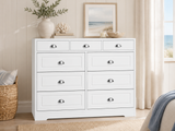 9-Drawer Dresser - White