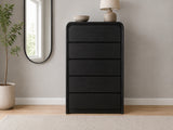 Vilda 5-Drawer Tallboy - Black
