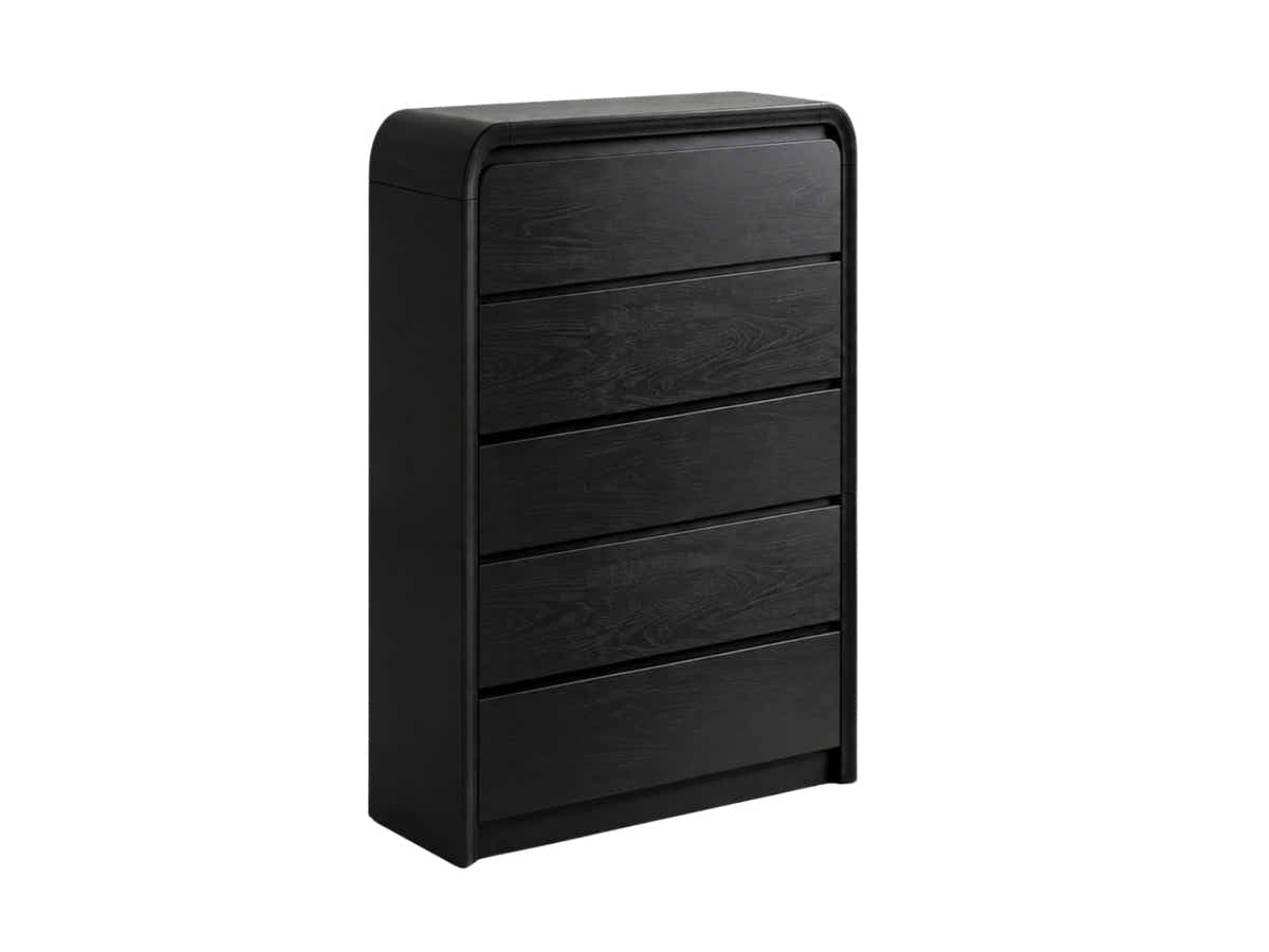 Vilda 5-Drawer Tallboy - Black