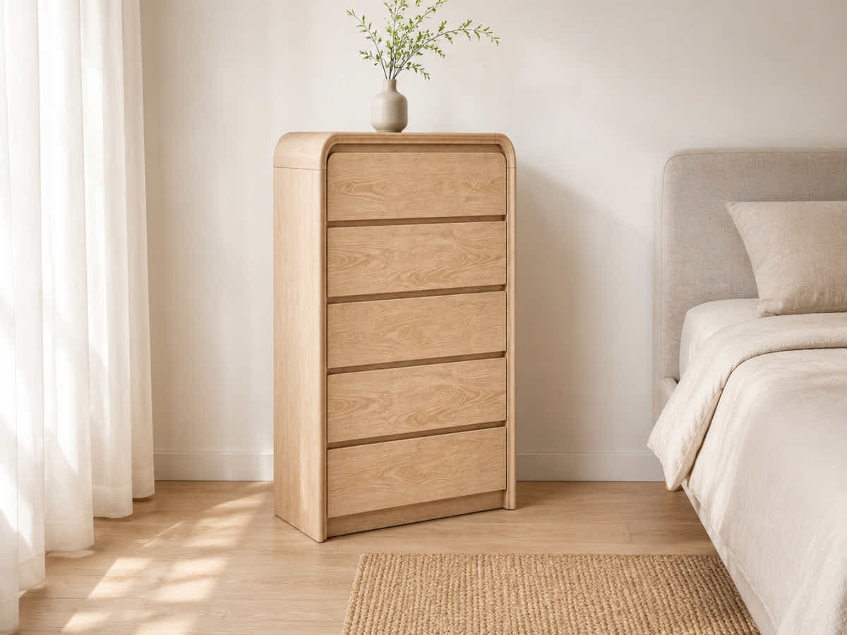 Vilda 5-Drawer Tallboy - Wood
