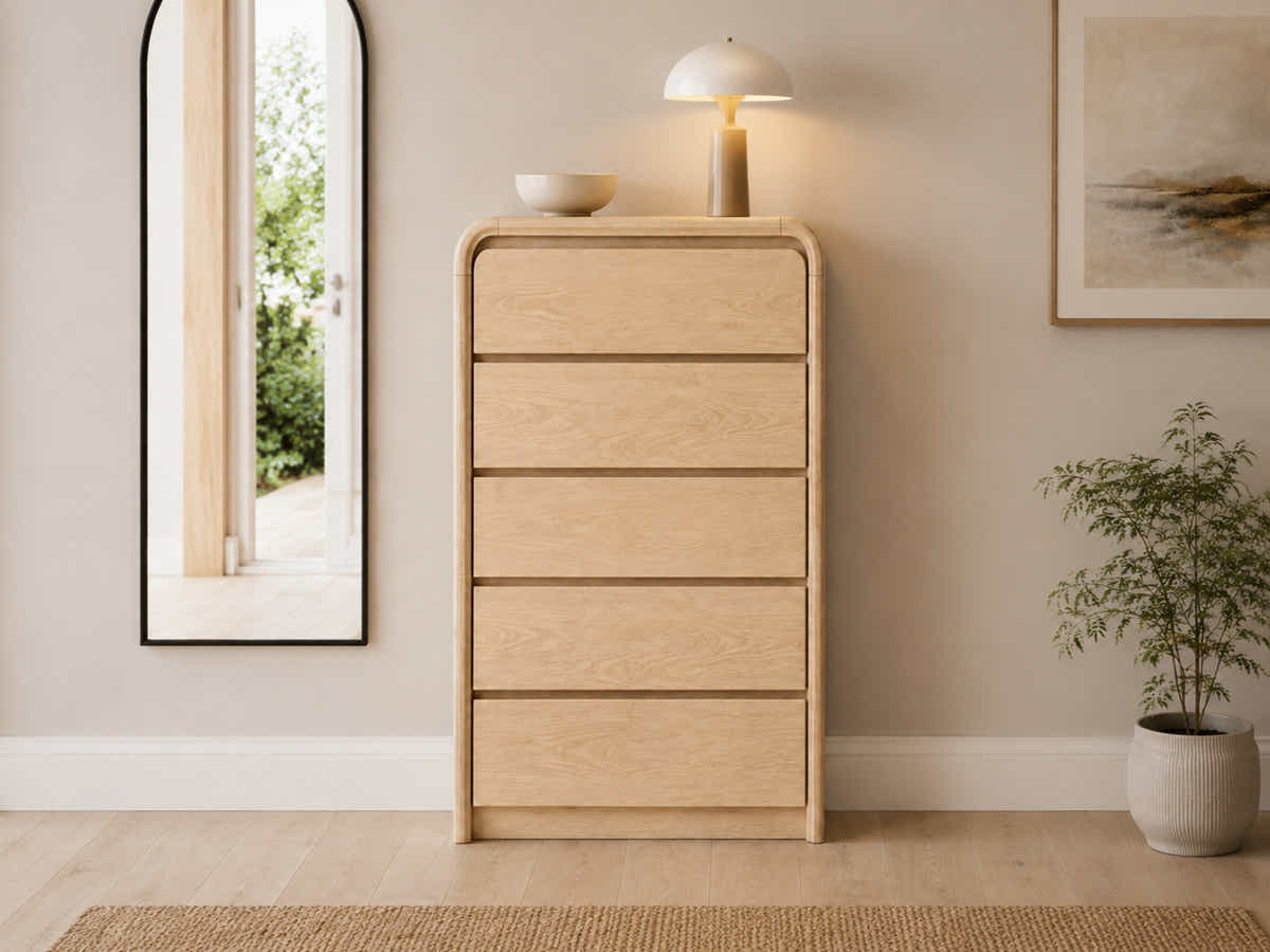 Vilda 5-Drawer Tallboy - Wood