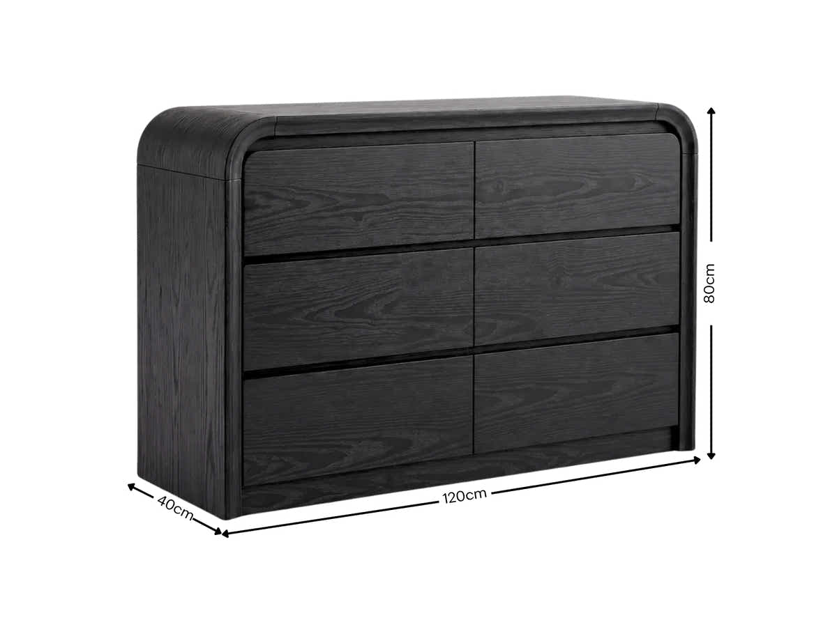 Vilda 6-Drawer Cabinet - Black