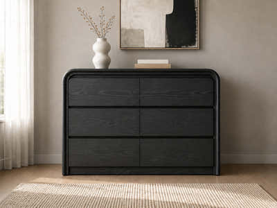 Vilda 6-Drawer Cabinet - Black