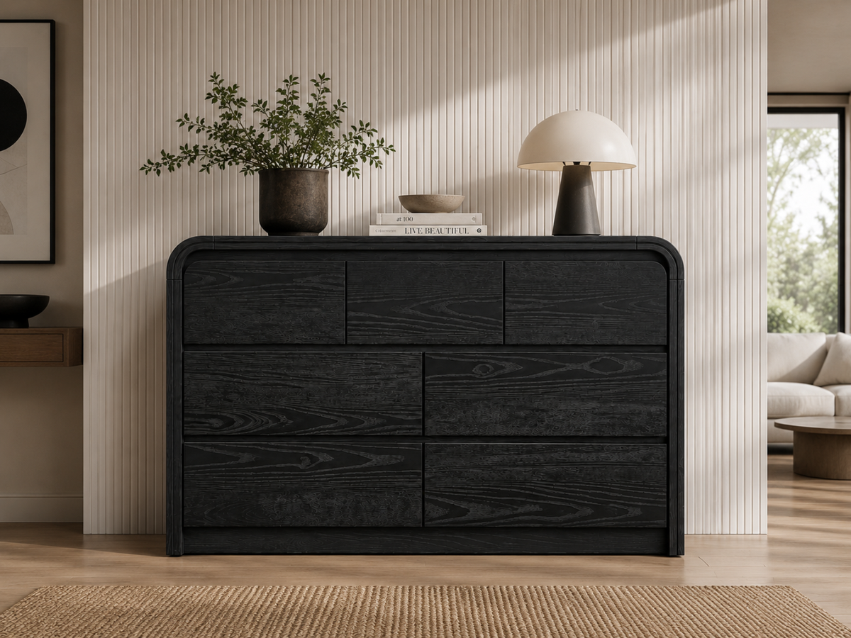 Vilda 7-Drawer Cabinet - Black