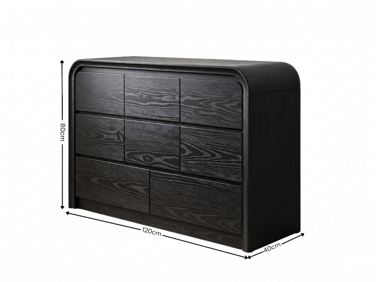 Vilda 8-Drawer Cabinet - Black