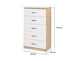 DS Escot 5 Drawer Tall Chest New