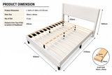 DS Ollie Fabric Bed Beige - Queen