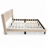 DS Ollie Fabric Bed Beige - Queen