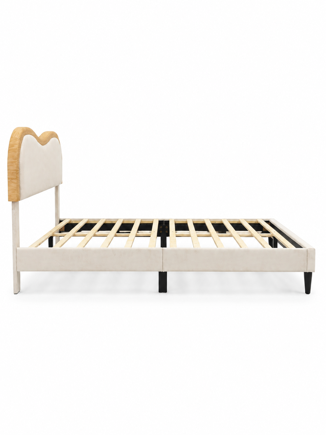 DS Etta Fabric Bed Beige - Queen
