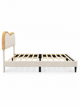DS Etta Fabric Bed Beige - Queen