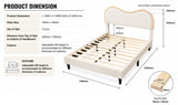 DS Etta Fabric Bed Beige - Queen