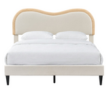 DS Etta Fabric Bed Beige - Queen