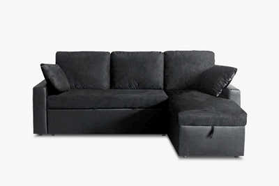 Salem Pull Out Sofa Bed with Storage - Black