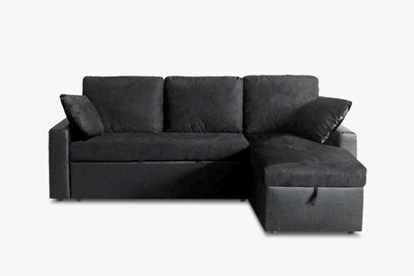 Salem Pull Out Sofa Bed with Storage - Black
