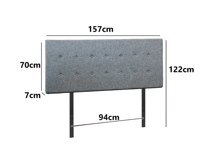 Freddy Linen Headboard Bluish Grey - Queen