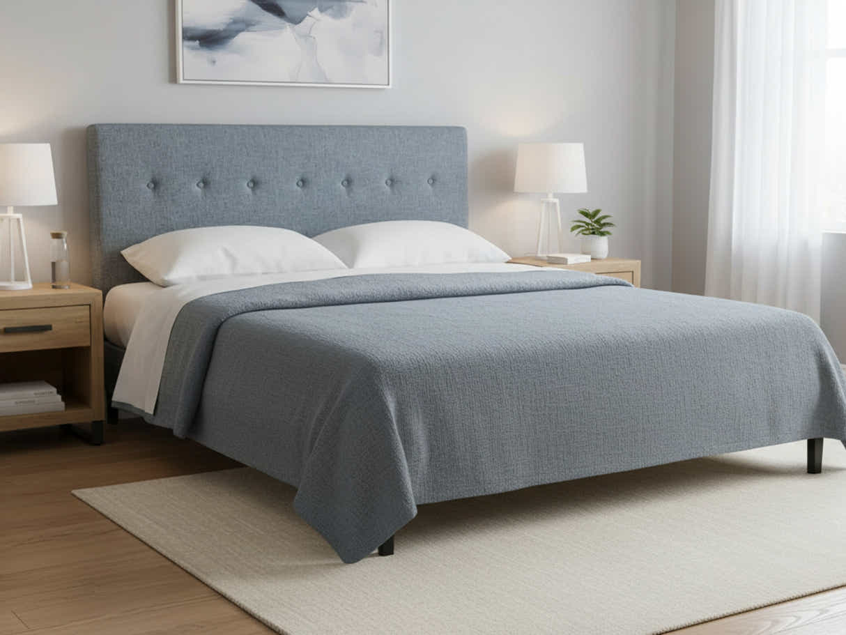 Freddy Linen Headboard Bluish Grey - Queen
