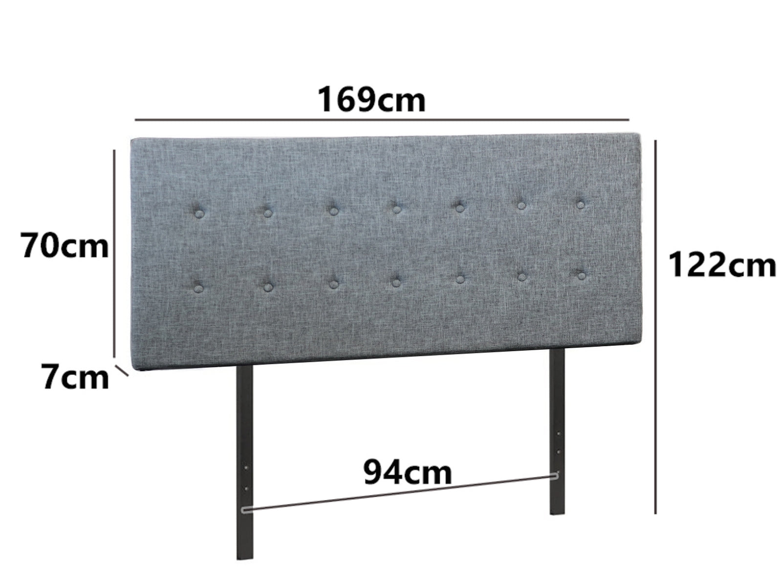Freddy Linen Headboard Bluish Grey - King
