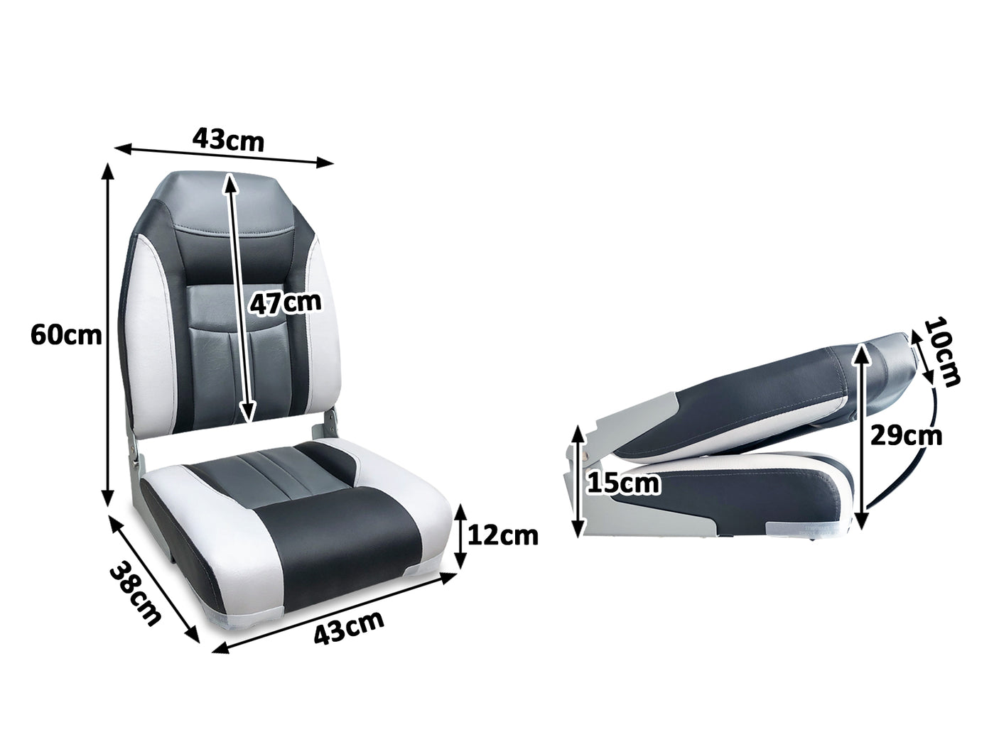 Boat Seat Grey/Black