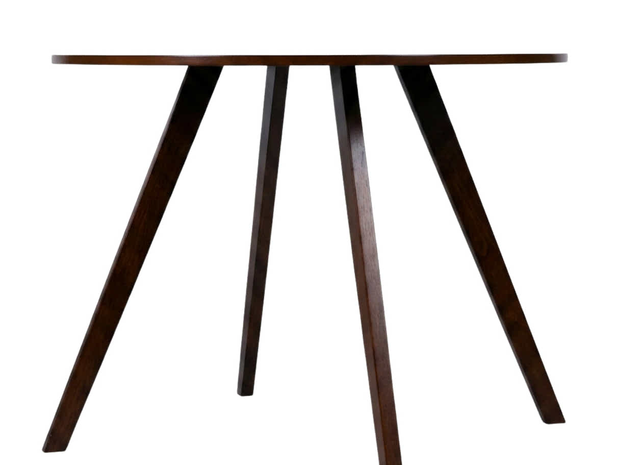 Hexa Round Dining Table Walnut - 100 cm