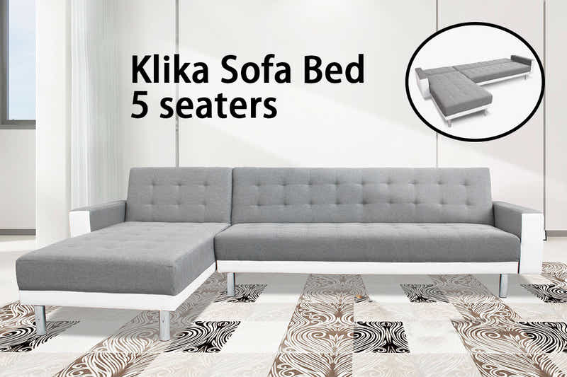 Klika Sofa Bed - Grey and White