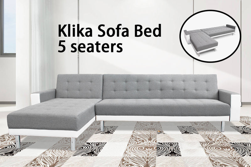 Klika Sofa Bed - Grey and White