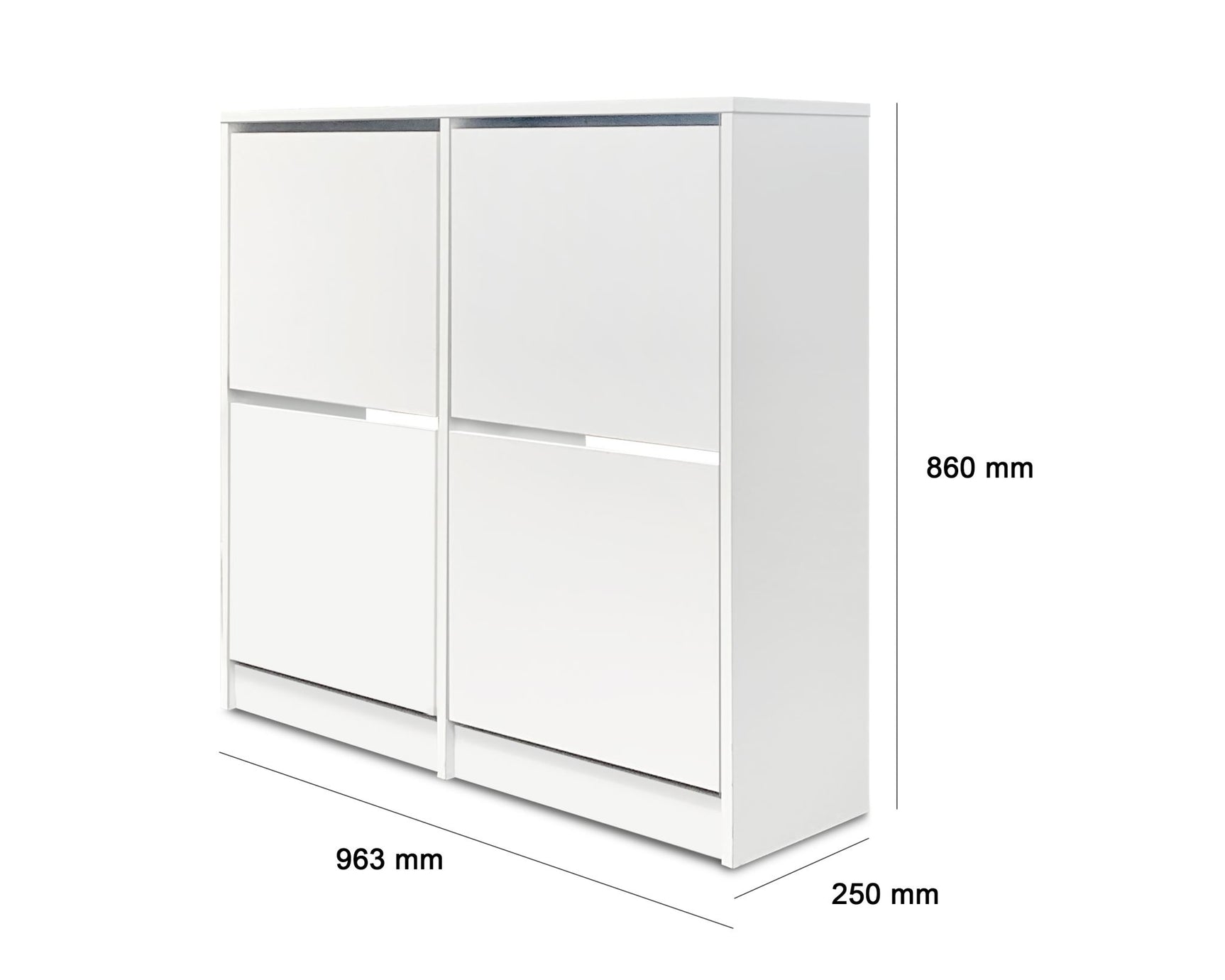 Enkel 4-Drawer Shoe Rack - White