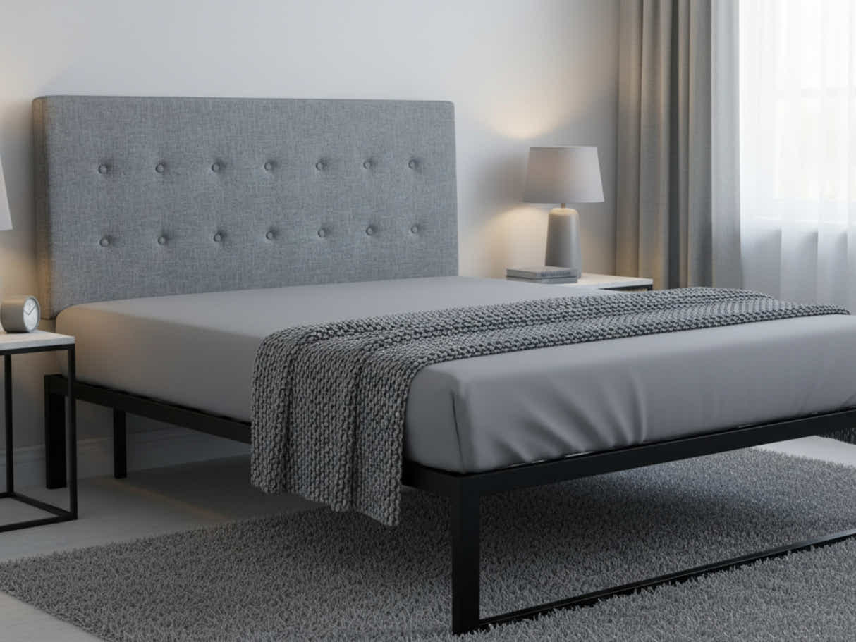 Freddy Linen Headboard Bluish Grey - Super King