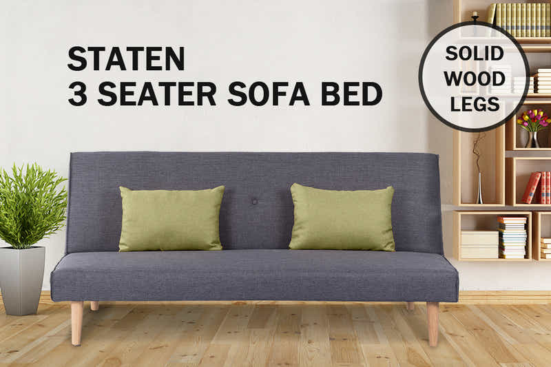 Staten Linen Sofa Bed - Grey
