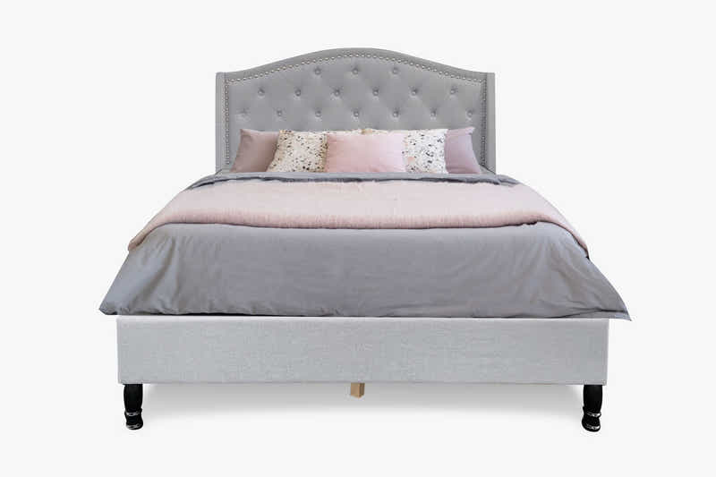 Lizina Bed Frame Light Grey - Double