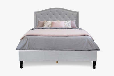 Lizina Bed Frame Light Grey - Double
