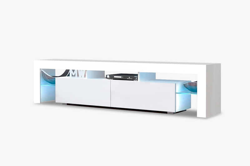 DS Glansig LED Entertainment Unit White - 190 cm