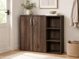 Okura 2-Door Shoe Cabinet with Shelf - Walnut