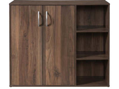 Okura 2-Door Shoe Cabinet with Shelf - Walnut