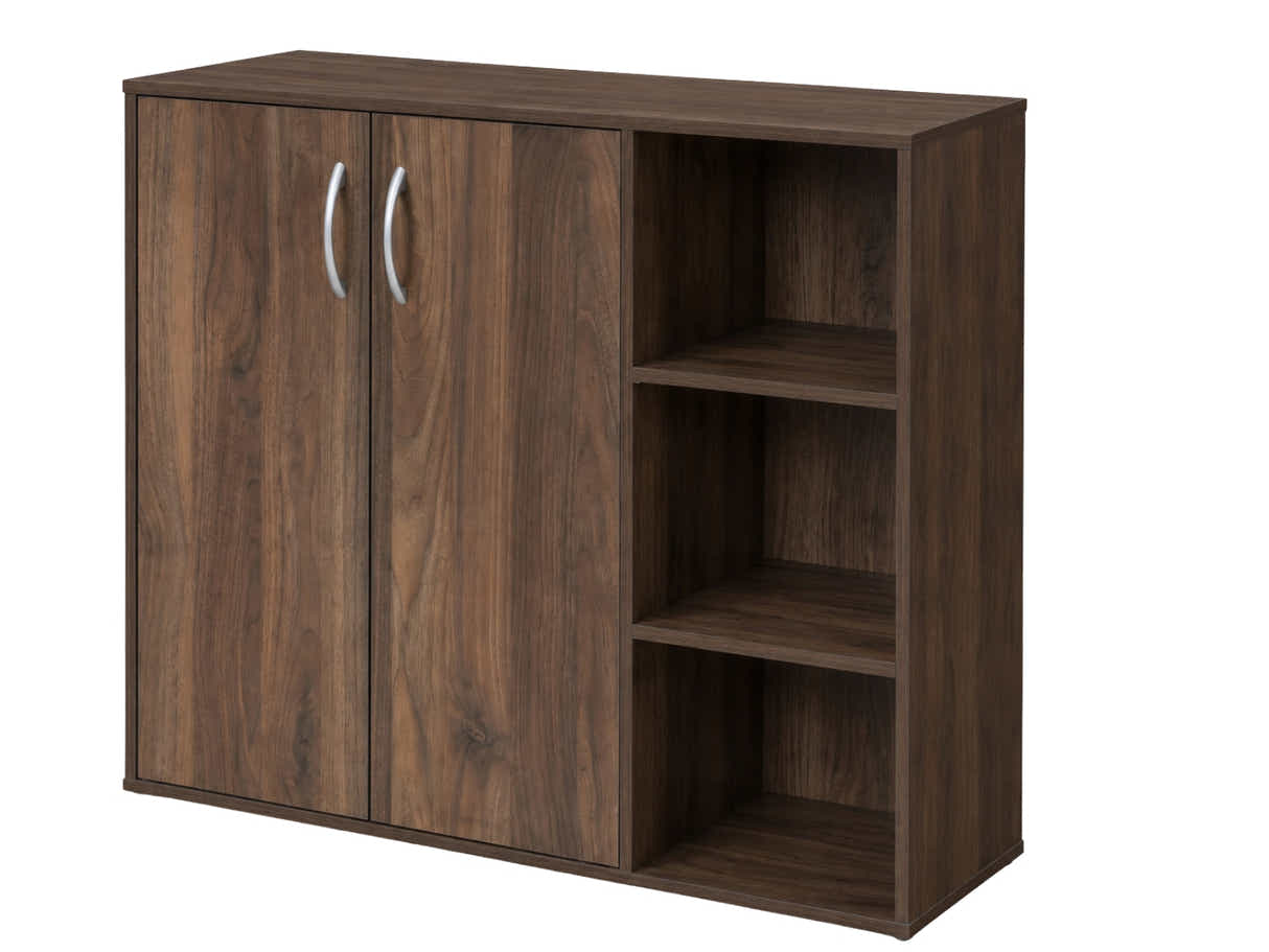Okura 2-Door Shoe Cabinet with Shelf - Walnut