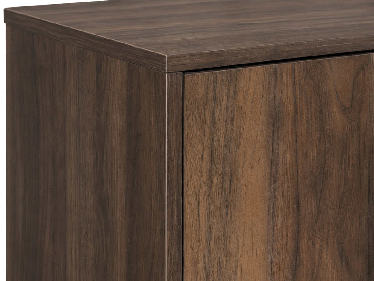 Okura 2-Door Shoe Cabinet with Shelf - Walnut