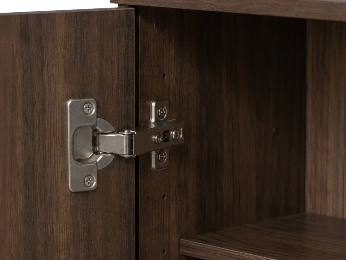 Okura 2-Door Shoe Cabinet with Shelf - Walnut