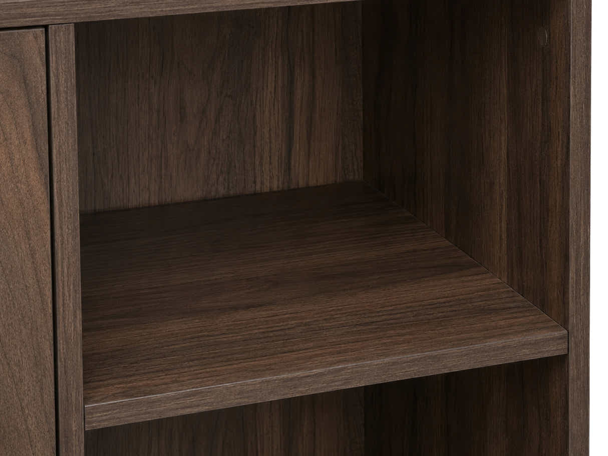 Okura 2-Door Shoe Cabinet with Shelf - Walnut