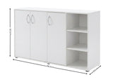 Okura 3-Door Shoe Cabinet with Shelf - White