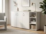 Okura 3-Door Shoe Cabinet with Shelf - White